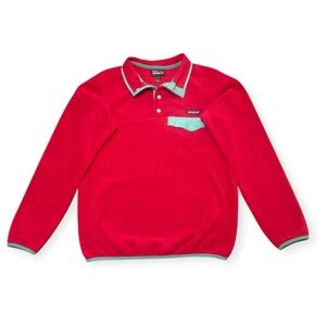 Patagonia Women's Synchilla Magenta & Teal Green Snap Pullover Jacket Sz M